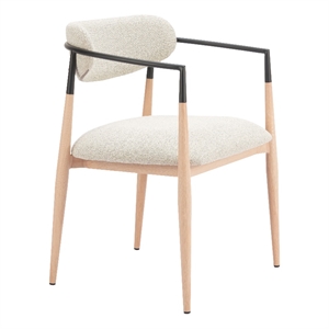 Pemberly Row Contemporary Dining Chair (Set of 2) Oyster Gray & Natural