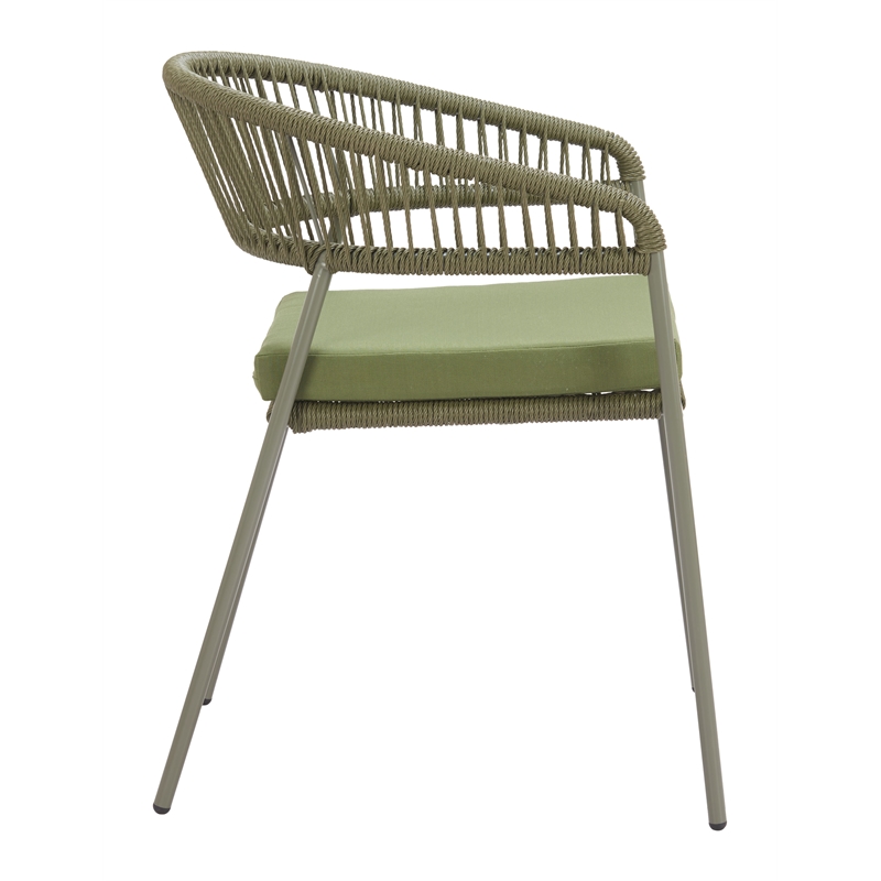 Pemberly Row Contemporary Metal Dining Chair (Set of 2) Green