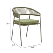 Pemberly Row Contemporary Metal Dining Chair (Set of 2) Green