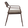 Pemberly Row Contemporary Metal Dining Chair (Set of 2) Brown