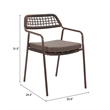 Pemberly Row Contemporary Metal Dining Chair (Set of 2) Brown