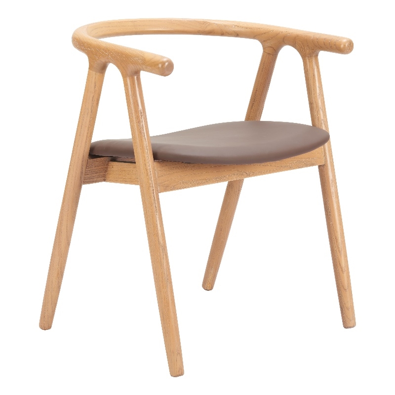 Pemberly Row Contemporary Dining Chair (Set of 2) Brown & Natural
