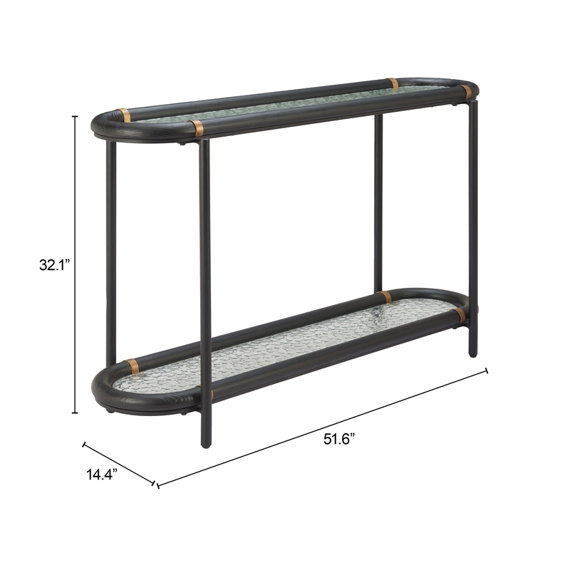 Pemberly Row Modern / Contemporary Solid Wood Console Table Black