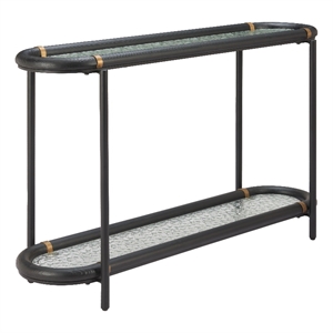 Pemberly Row Modern / Contemporary Solid Wood Console Table Black