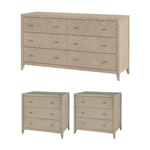 Pemberly Row Bedroom Set 3-Piece 6-Drawer Dresser & 3-Drawer Chests