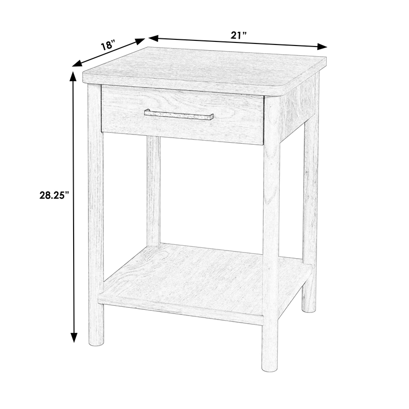 Pemberly Row Bedroom Set 3-Piece of 1-Drawer Nightstands & 6-Drawer Dresser