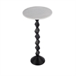 Pemberly Row Set of 2 Contemporary Round Marble and Metal Side Table