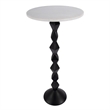 Pemberly Row Set of 2 Contemporary Round Marble and Metal Side Table