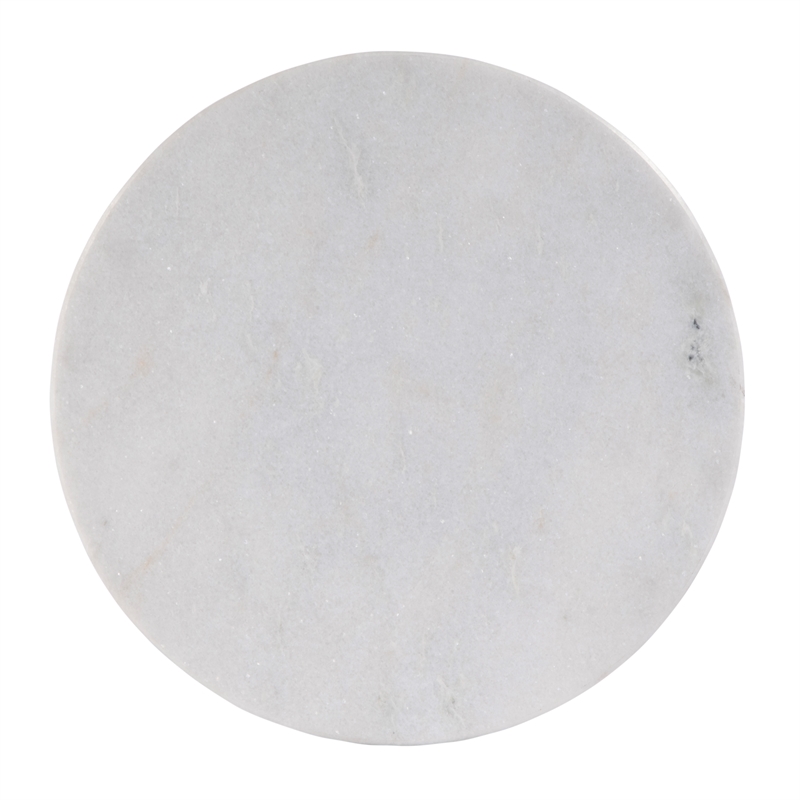 Pemberly Row Set of 2 Contemporary Round Marble and Metal Side Table