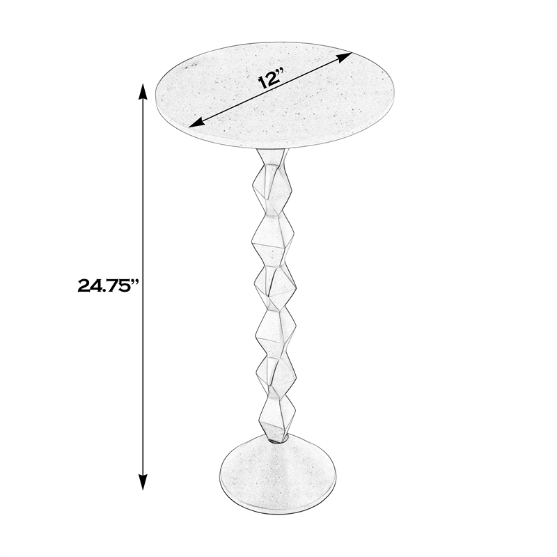 Pemberly Row Set of 2 Contemporary Round Marble and Metal Side Table