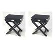 Pemberly Row Set of 2 Contemporary Side Tables In Blue Finish