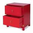 Pemberly Row Set of 2 Contemporary 2-Drawer Accent Chests In Red