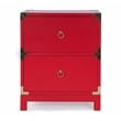 Pemberly Row Set of 2 Contemporary 2-Drawer Accent Chests In Red