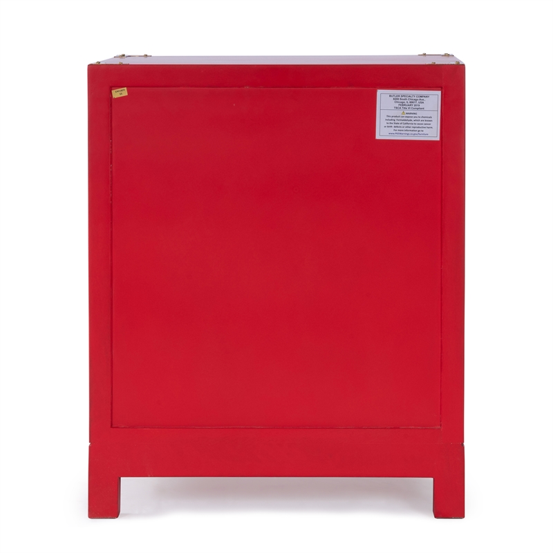 Pemberly Row Set of 2 Contemporary 2-Drawer Accent Chests In Red