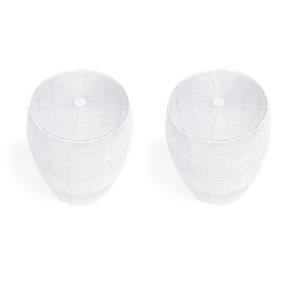 Pemberly Row Set of 2 Contemporary Metal End Tables in White