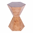 Pemberly Row Set of 2 Modern Wood Hexagon Side Tables in Traditional Burl