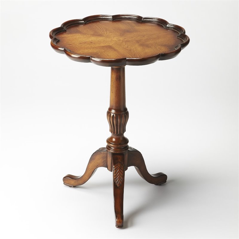 Pemberly Row Set of 2 Contemporary Pedestal Tables In Vintage Oak