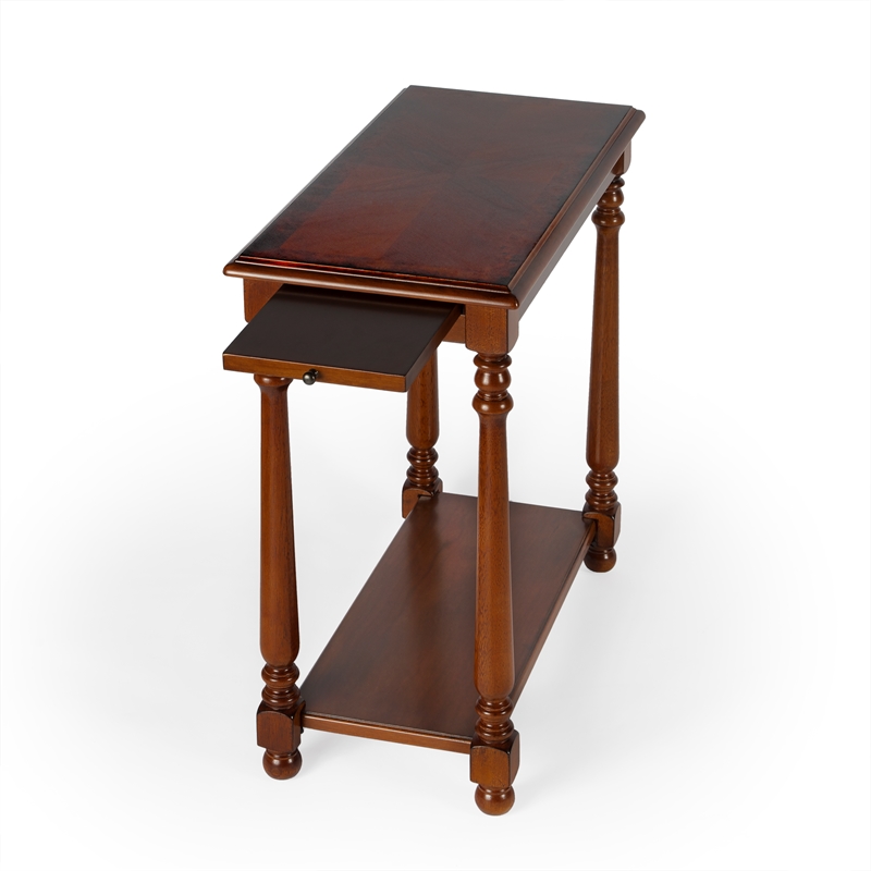 Pemberly Row Set of 2 Contemporary Wood Side Tables in Brown
