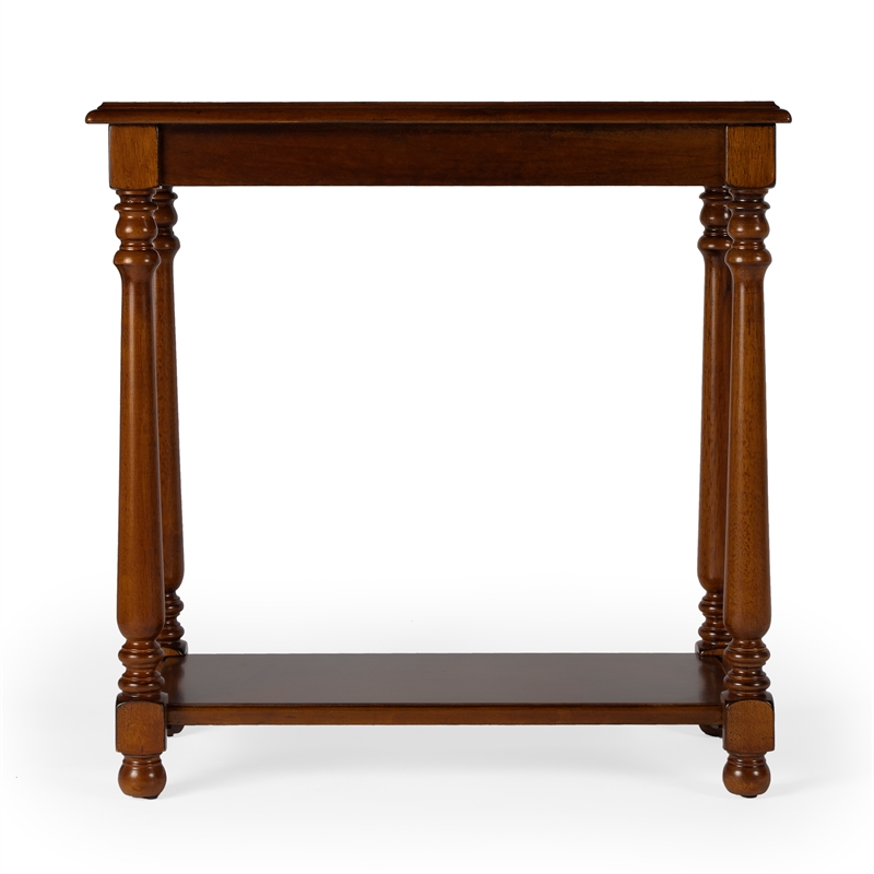 Pemberly Row Set of 2 Contemporary Wood Side Tables in Brown