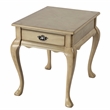 Pemberly Row Set of 2 Contemporary 1-Drawer End Tables in Antique Beige