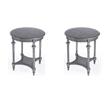 Pemberly Row Set of 2 Contemporary Round Gray Wood Lamp Tables