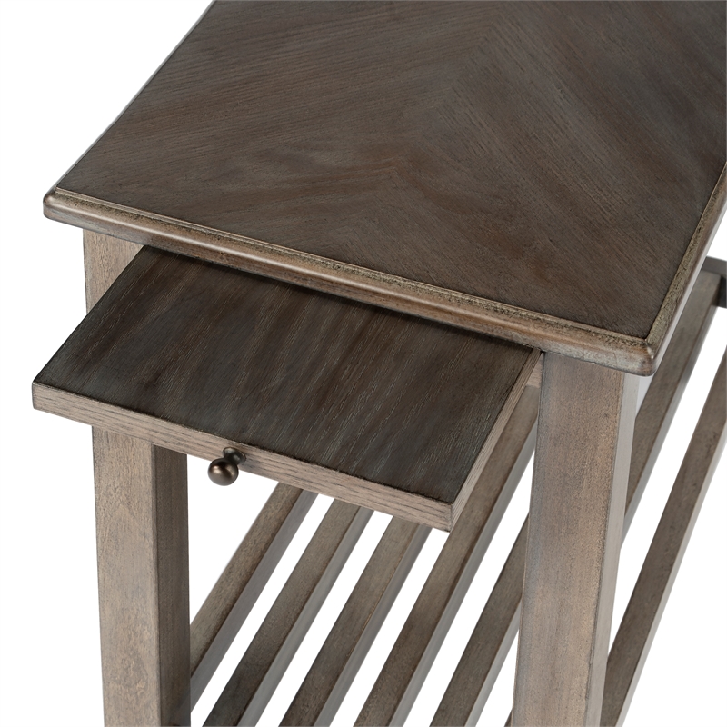 Pemberly Row Set of 2 Transitional Chairside Tables In Dusty Trail