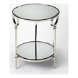 Pemberly Row Set of 2 Contemporary Metal And Mirror End Tables