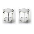 Pemberly Row Set of 2 Contemporary Metal And Mirror End Tables