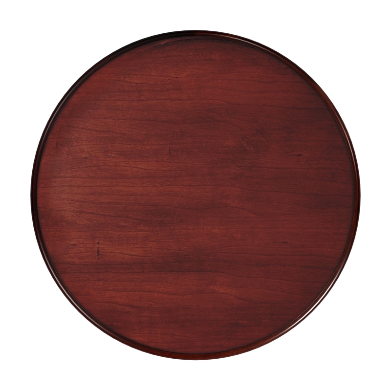 Pemberly Row Set of 2 Contemporary 1-Drawer Cherry Round Accent Tables