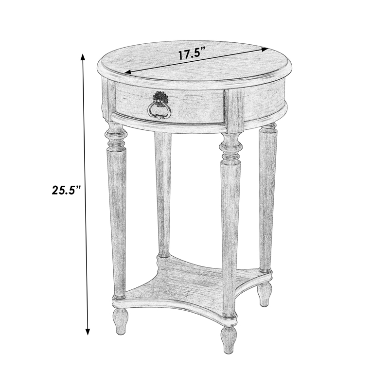 Pemberly Row Set of 2 Contemporary 1-Drawer Cherry Round Accent Tables