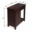 Pemberly Row Set of 2 Contemporary 4-Drawer Chairside Chest In Brown