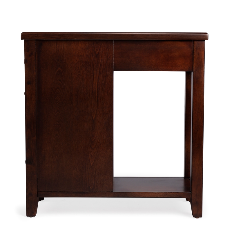 Pemberly Row Set of 2 Contemporary 4-Drawer Chairside Chest In Brown