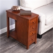 Pemberly Row Set of 2 Olive Ash Burl 4-Drawer Chairside Chest In Brown