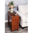 Pemberly Row Set of 2 Olive Ash Burl 4-Drawer Chairside Chest In Brown