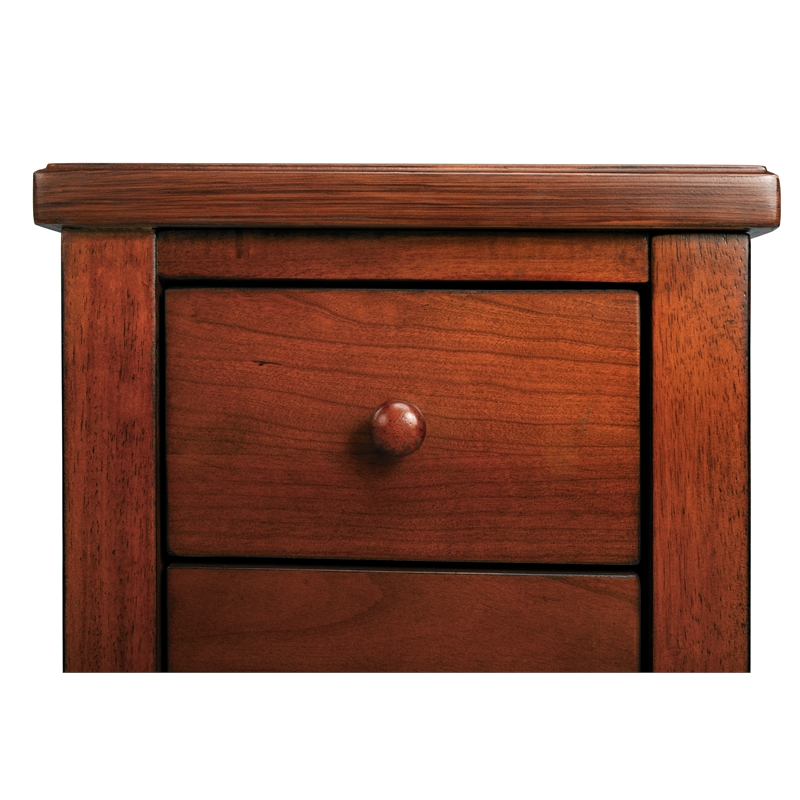 Pemberly Row Set of 2 Olive Ash Burl 4-Drawer Chairside Chest In Brown