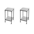 Pemberly Row Set of 2 Resin and Bone Inlay Side Tables in Gray Bone Inlay