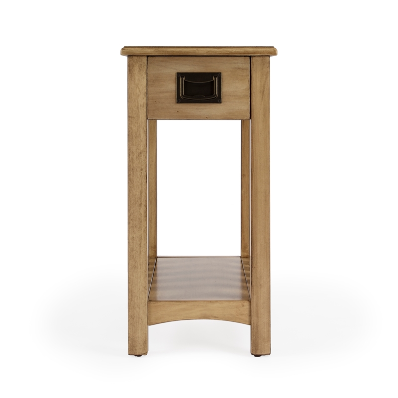 Pemberly Row Set of 2 Shaker One-Drawer Side Tables in Antique Beige