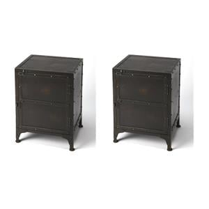 Pemberly Row Set of 2 Industrial Chic Owen Side Chest In Industrial