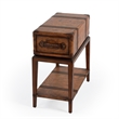 Pemberly Row Set of 2 Old World Map Case Chairside Tables In Brown