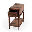 Pemberly Row Set of 2 Old World Map Case Chairside Tables In Brown