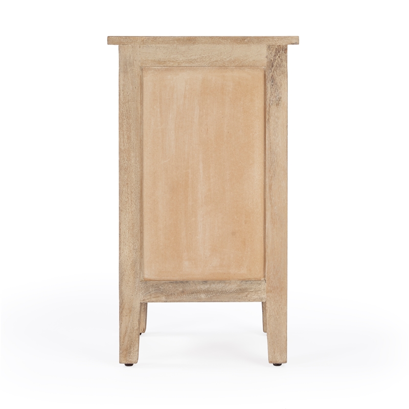 Pemberly Row Set of 2 Contemporary Solid Wood End Tables in Natural