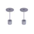 Pemberly Row Set of 2 Stainless Steel & Bone Inlay Round Side Tables in Gray