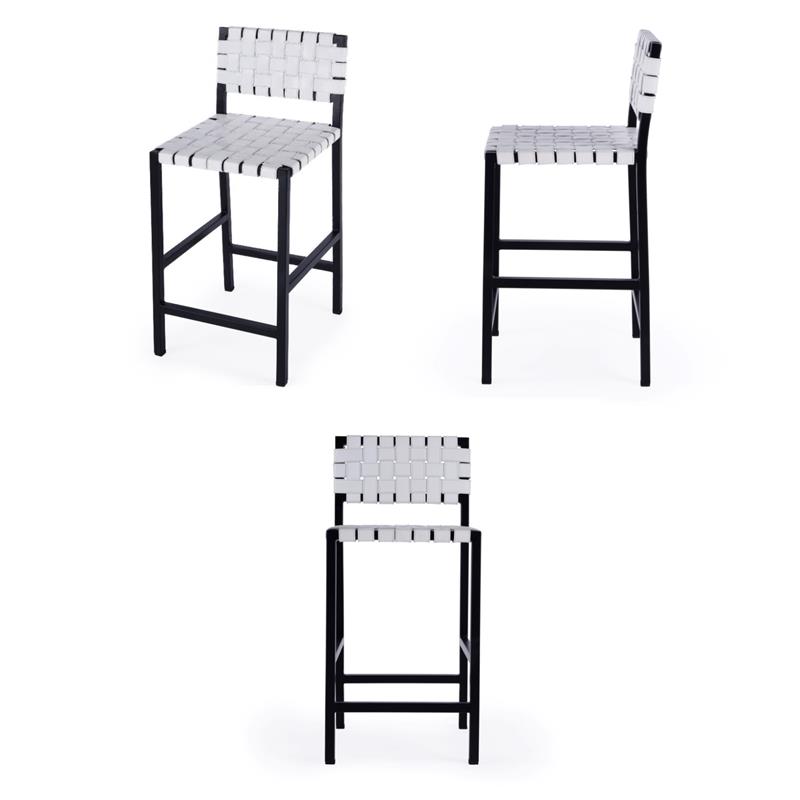 Pemberly Row Set of 3 Iron And Leather 24.5