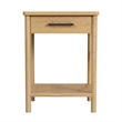 Pemberly Row Set of 2 1-Drawer Rounded Leg Wood Nightstands in Natural