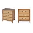 Pemberly Row Set of 2 Cane And Solid Wood 3-Drawer Nightstands in Natural