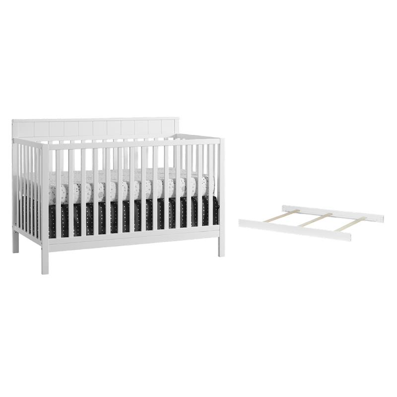Pemberly Row Set of 2 4-in-1 Convertible Crib & Full Bed Conversion Kit in White