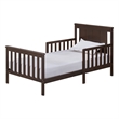 Pemberly Row Set of 3 Modern Wood Toddler Guard Rails & Bed in Espresso