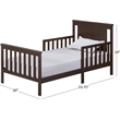 Pemberly Row Set of 3 Modern Wood Toddler Guard Rails & Bed in Espresso