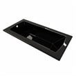 Pemberly Row 72X36 Contemporary Rectangular Acrylic Drop-In Bath tub in Black