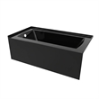 Pemberly Row Left Hand Drain Acrylic Bathtub with Smooth Integral Skirt in Black
